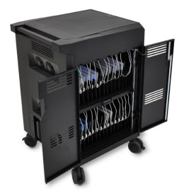 24-385-085 ps tablet charging cart, ac, korean, ergotron black